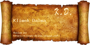 Klimek Dalma névjegykártya